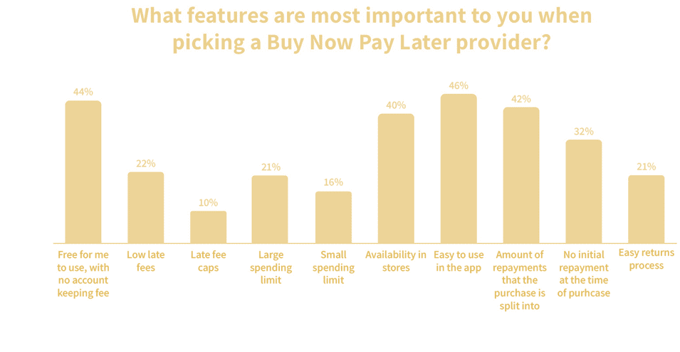 A Buy Now Pay Later App's Typical Features
