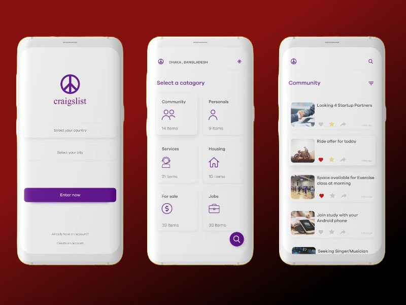 online marketplace app like Craigslis
